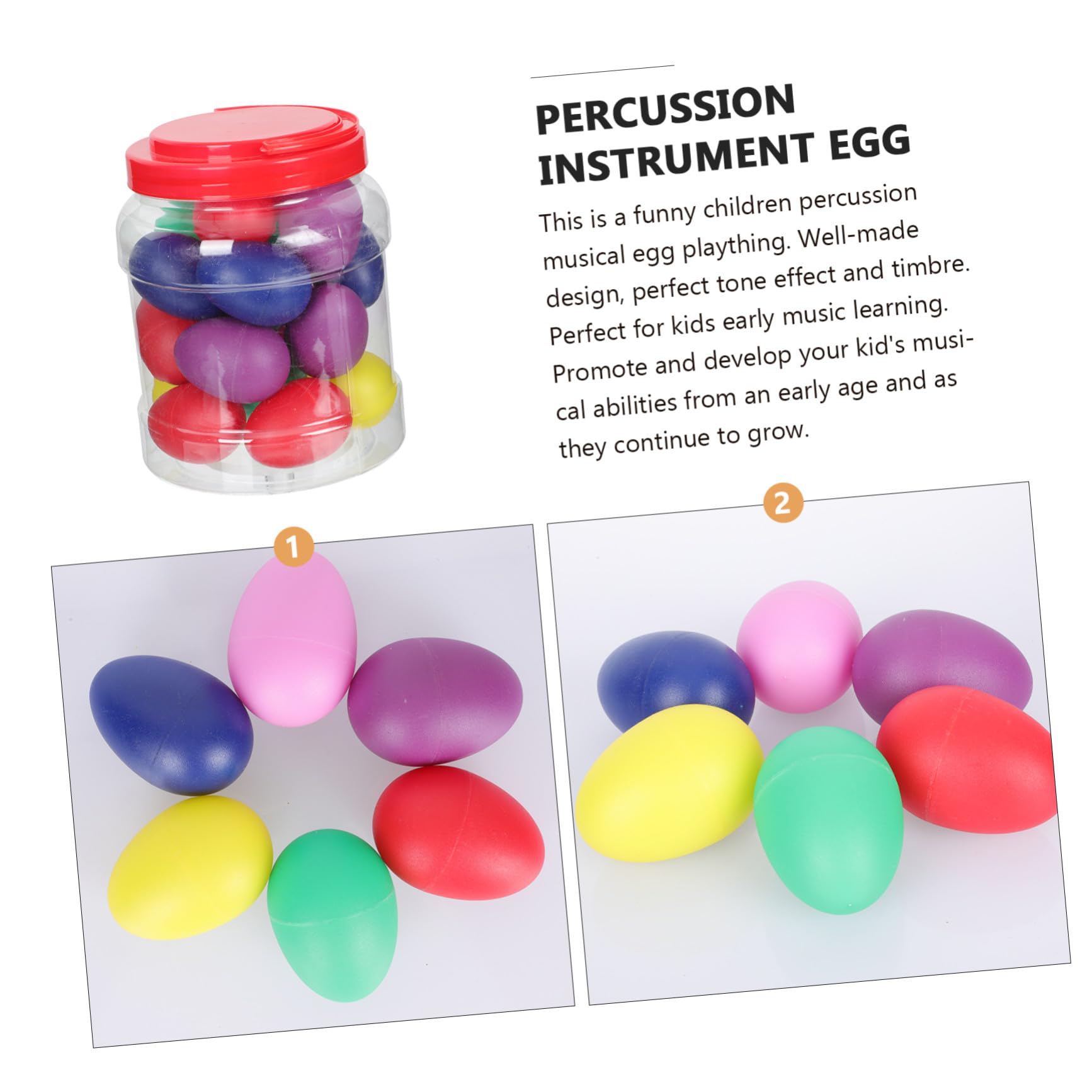 Toddmomy 20 Strumenti Musicali a Uovo per Percussioni per Ragazzo Ragazza, Portatili in Plastica Superficie Liscia per Educazione Precoce e Compleanni Colore Casuale