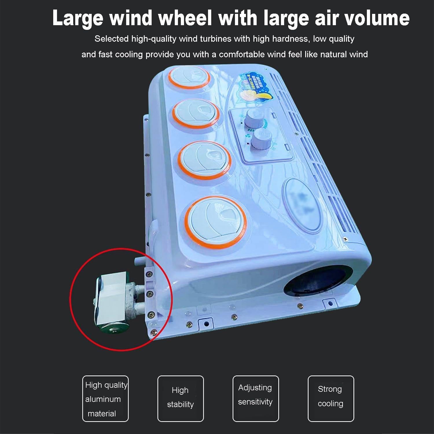 12V/24V RV Air Conditioner,Air Conditioner Assembly,5-Speed Temperature Adjustment,Car Roof Air Conditioner Fan Set,For Car,Caravan,Truck,Electric Parking Air Conditioner,12V