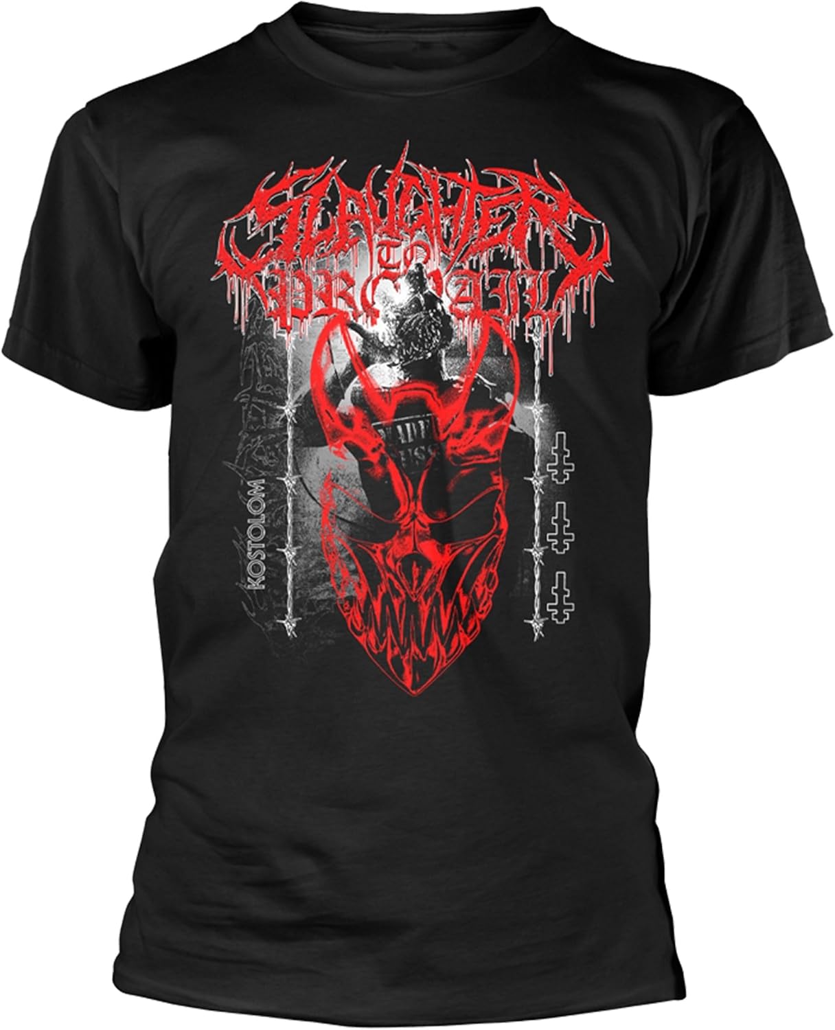 Slaughter to Prevail 'Kostolom' Black T-Shirt (US, Alpha, Large, Regular, Regular, Black)