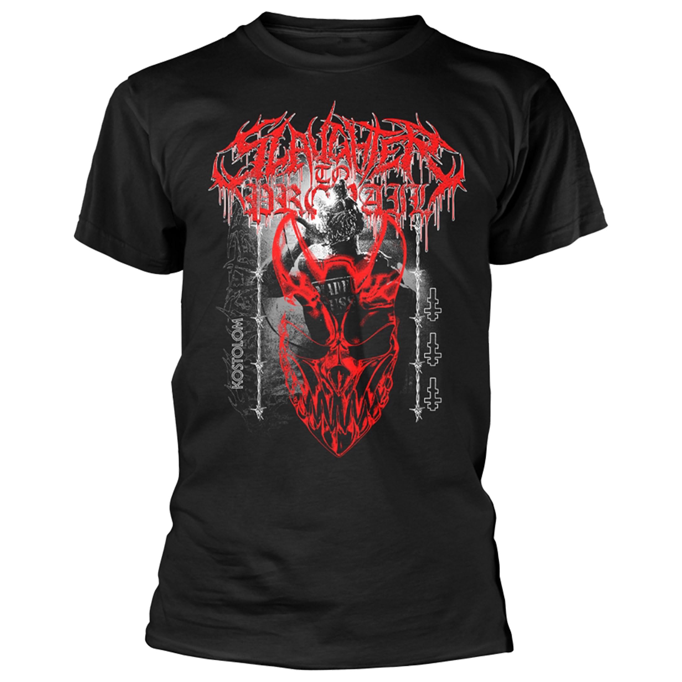 Plastic Head Slaughter to Prevail 'Kostolom' Black T-Shirt (UK, Alpha, XL, Regular, Regular, Black)