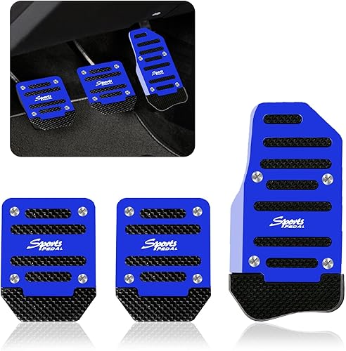 3 almohadillas antideslizantes para pedal de aleación de aluminio para automóvil, cubierta de pastillas de freno de transmisión manual automática,