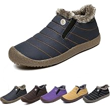 Mens Waterproof Warm Plush Lined Outdoor Snow Ankle Boots, Winter Boots For Man Waterproof Snow Anti-Slip