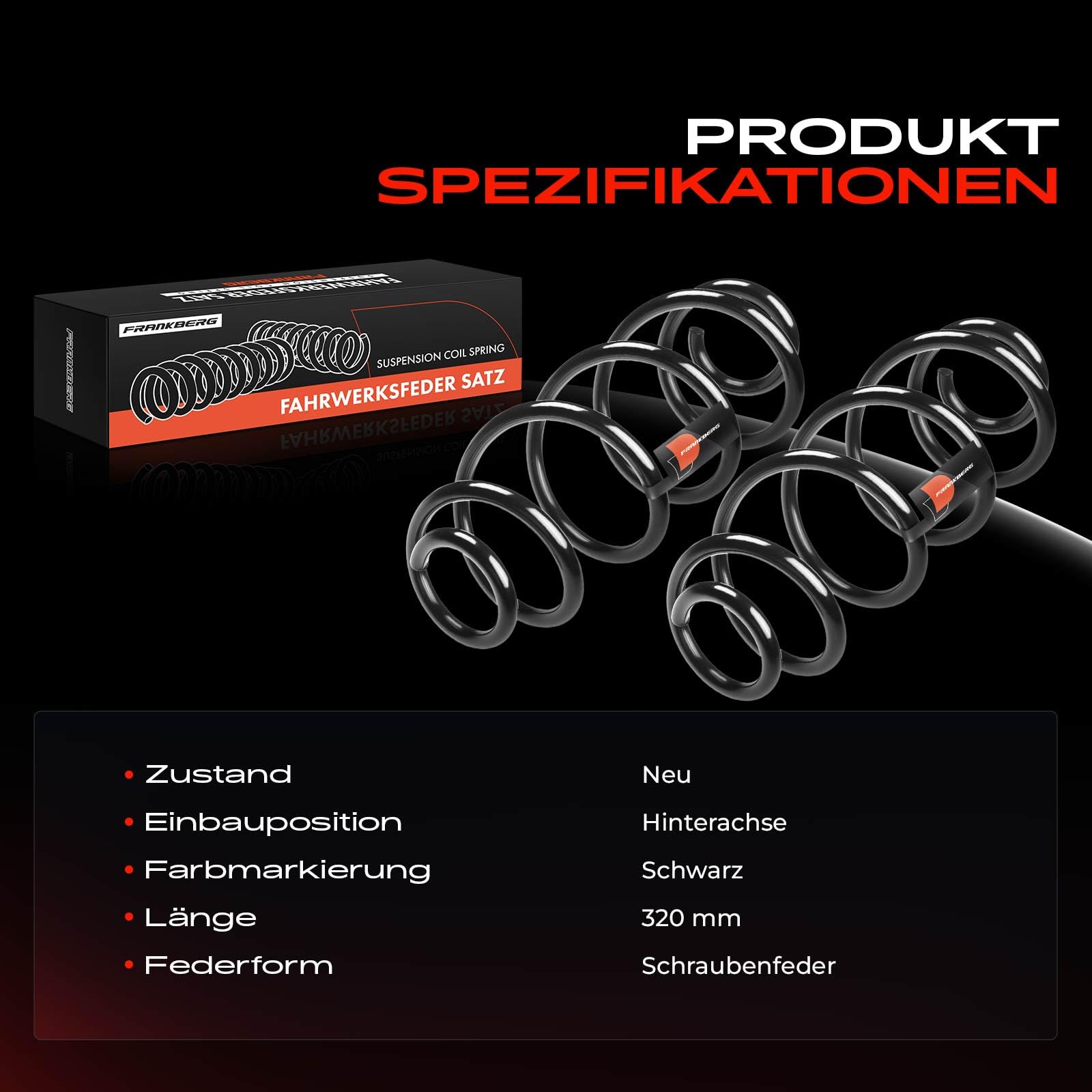 Frankberg 2 muelles de suspensión para eje trasero 5102S5 | Compatible con: 207 SW WK, 207 CC WD