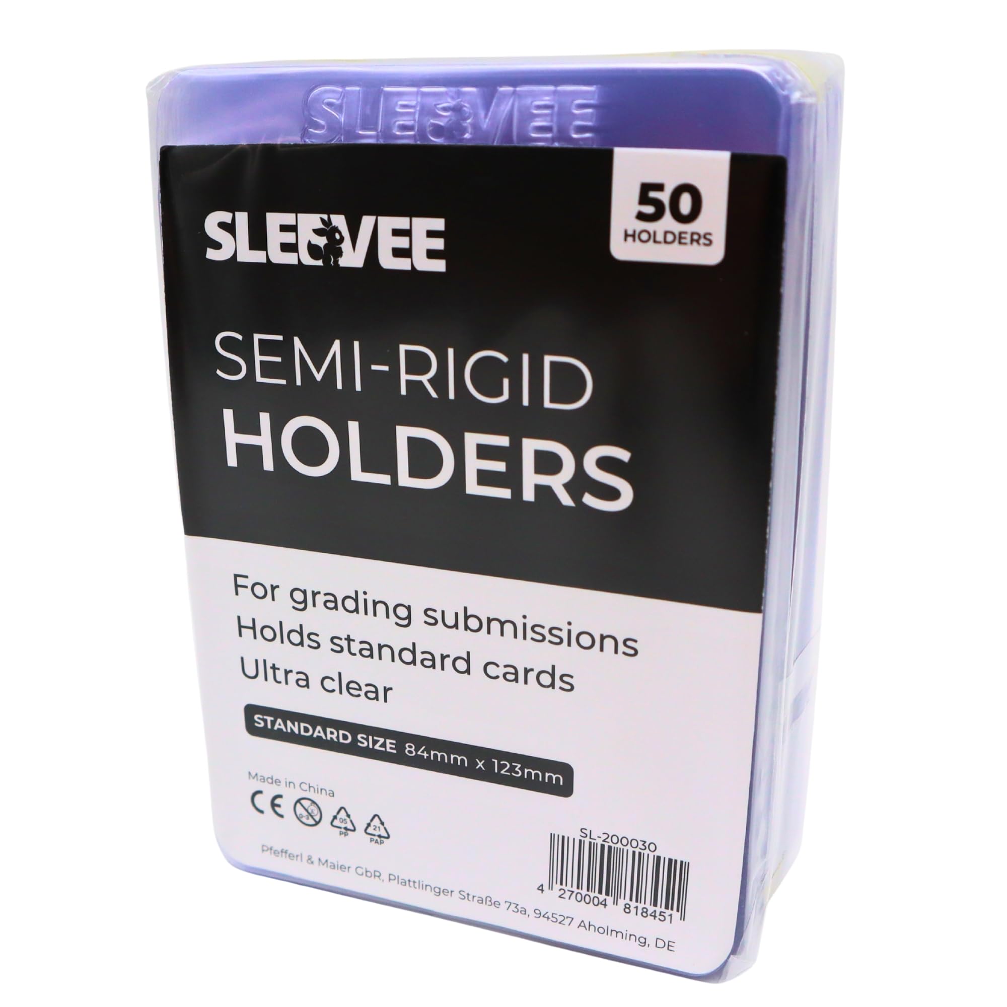 SLEEVEE® Semi Rigid Card Saver für TCG- und Sportsammelkarten Grading, Kartenhüllen optimal fürs Grading (50er Pack)