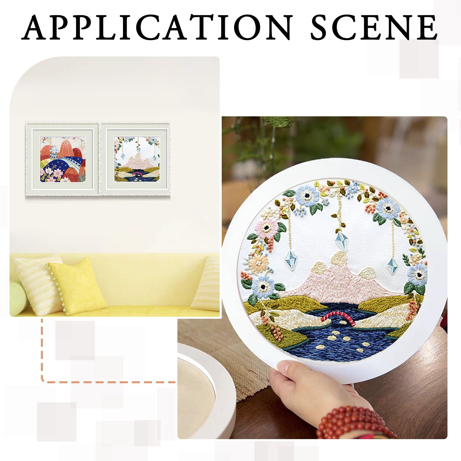 Amazon.com: Spritewelry 2 Sets Landscape Scenery Embroidery Kit