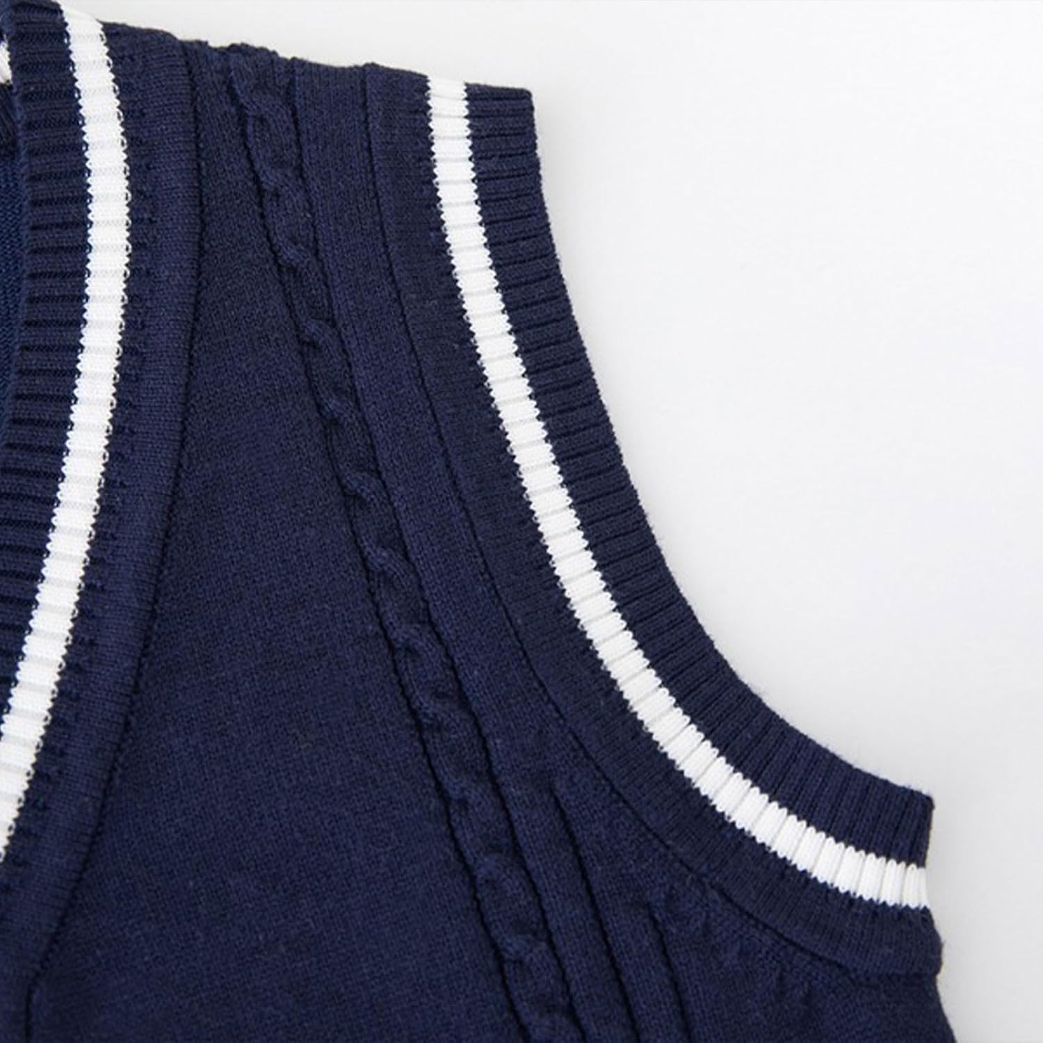 Kids School Uniform Sweater Vest V Neck Sleeveless Knit Cardigan Back to School Button Down Color Block Knitted Tops