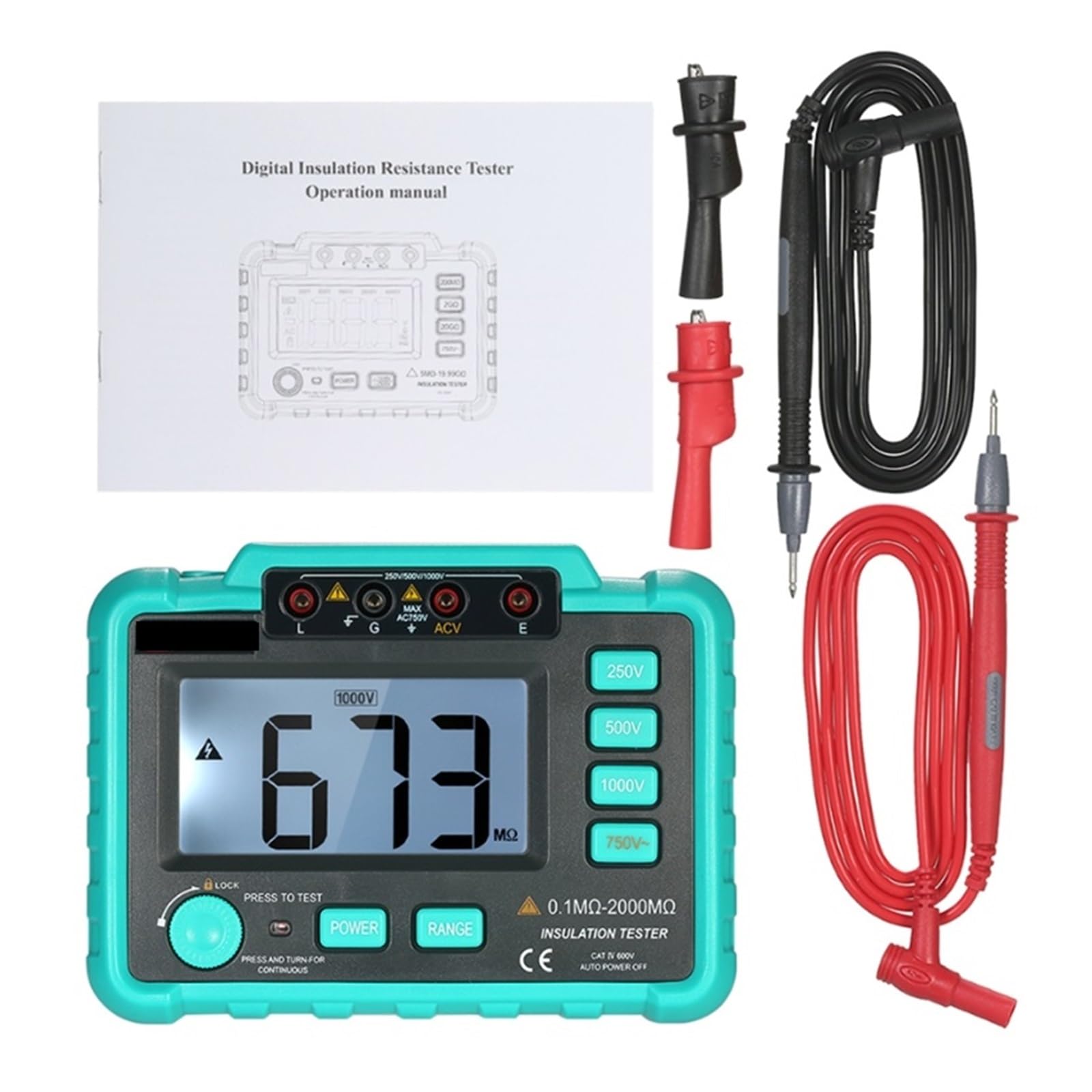 Tester Elektryczny, Cyfrowy Miernik Rezystancji Izolacji VC60B+Megohm Megoomomierz Tester Uziemienia Impedancja Zwarcie