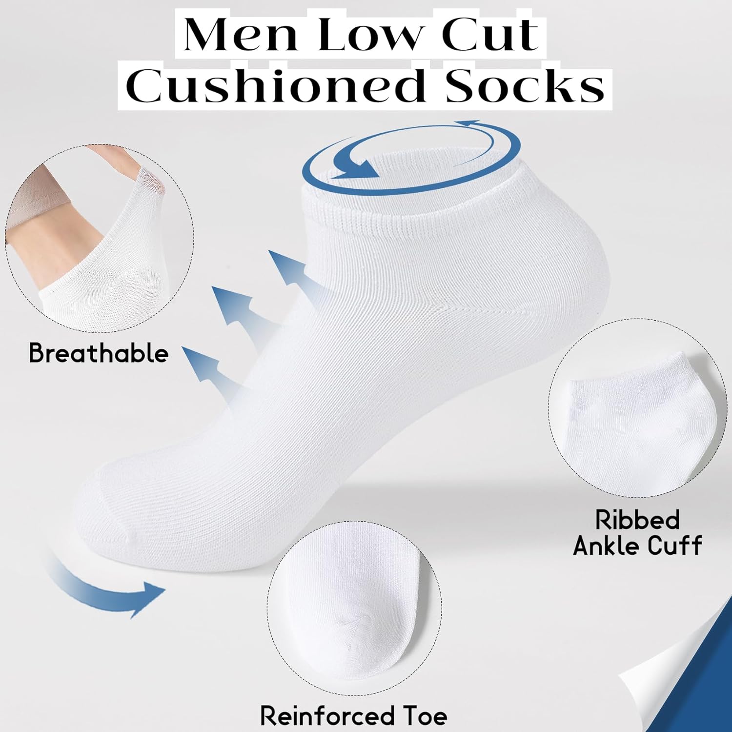 BYDOLL 9/18 Pairs Ankle Cotton Socks for Women Athletic Running Breathable Soft Socks No-Slip Grip for Sports and Casual - Image 4