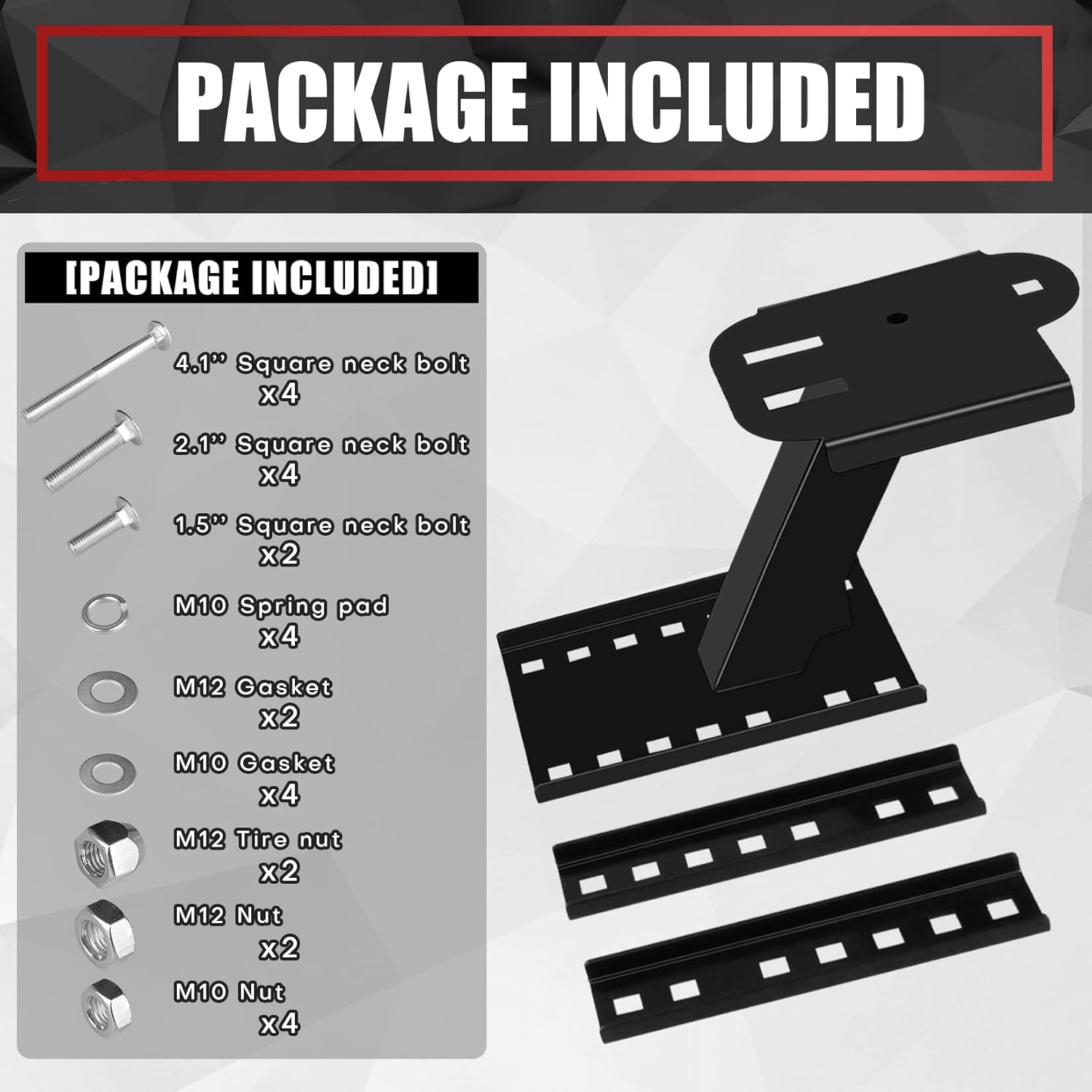 VIAGL Spare Tire Mount, Spare Tire Rack, Spare Tire Carrier Tire Holder, Utility Trailer Spare Tire Mount Fit for 4 & 5 & 6 Lugs Trailer Wheels on 4", 4.5'', 4.75'', 5'' and 5.5'' Bolt Patterns, Black : Automotive