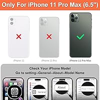 Vista 2 de iCoverCase Funda tipo cartera para iPhone 11 Pro Max con tarjetero y correa para la muñeca, de piel sintética, ranuras para tarjetas, bolsillo