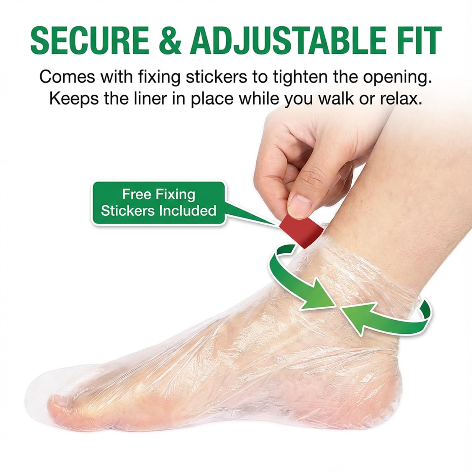 Lot de 100 couvre-pieds en plastique pour pieds - Jetables - Pour le bain de paraffine, la pédicure, le spa, les chaussures