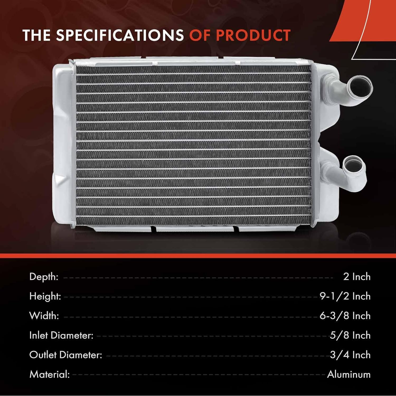 A-Premium HVAC Heater Core Compatible with Chevy Camaro 69-81, Chevy II 1968, Nova 69-79 & Buick Apollo 73-75, Skylark 75-79 & Oldsmobile Omega 73-79 & Pontiac Firebird, Phoenix, Ventura, without A/C
