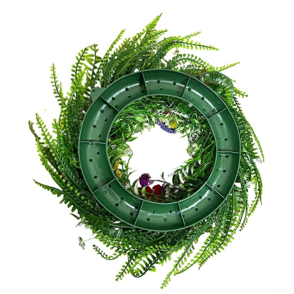 Generisch Ghirlanda per fiori selvatici, 45 cm, in plastica, resistente | Design realistico, mix di fiori selvatici, per interni ed esterni, diametro 45 cm, materiale resistente alle intemperie (45
