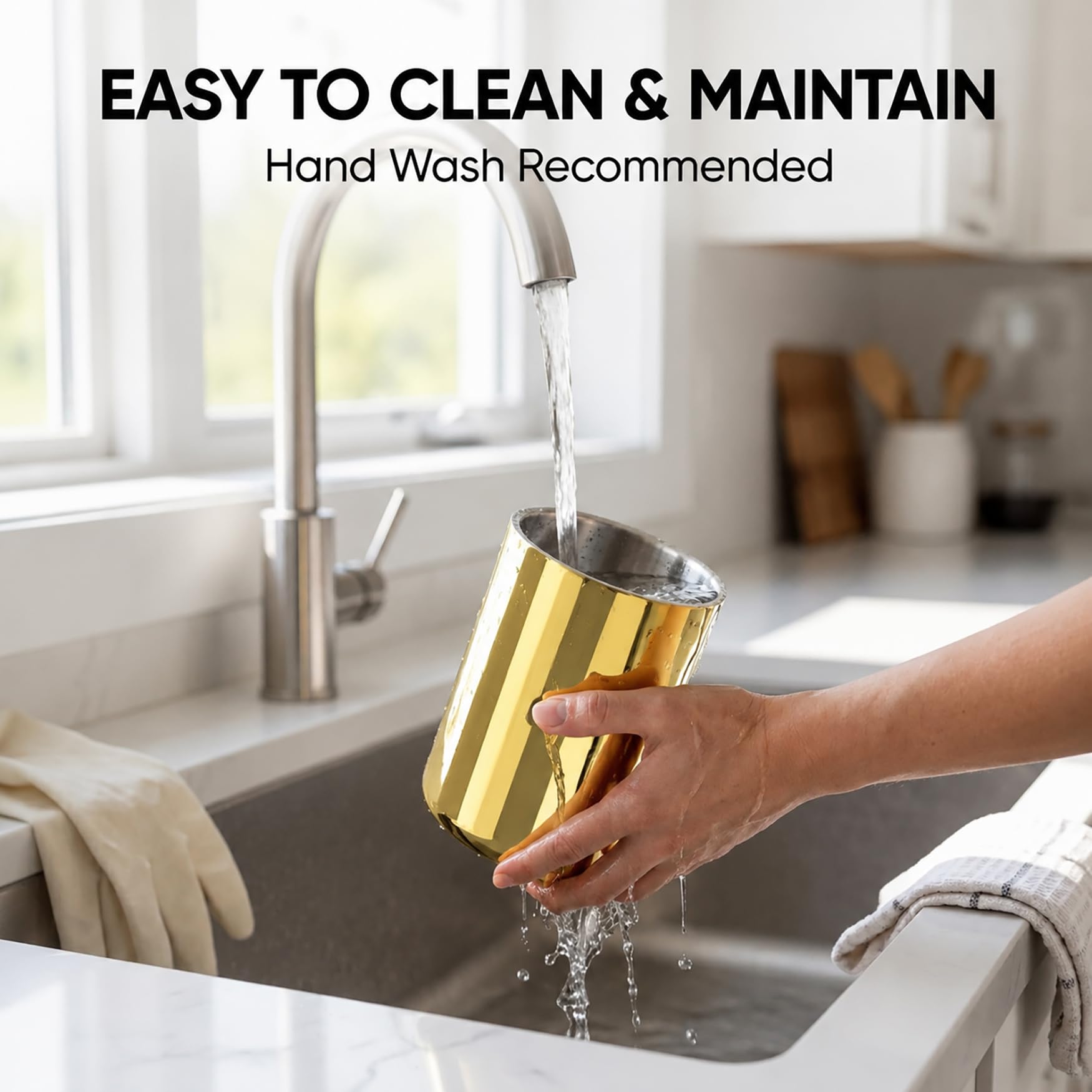Gold Wine Chiller Bucket for 750 mL Bottles, Double Wall — Amazon image 5