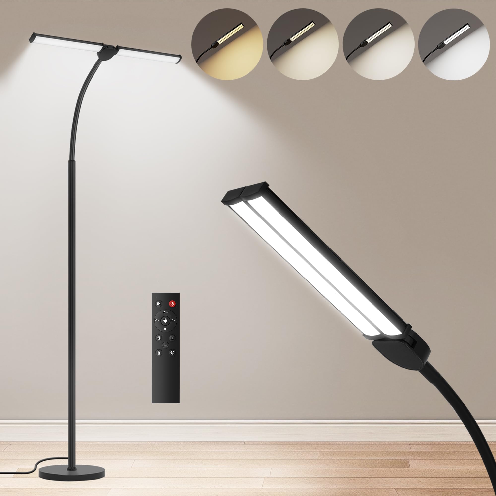 LED Floor Lamp for Living Room, Bright Reading Lamps for Office,