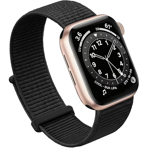 Compatible with Apple Watch Bands Women Men 46MM 45MM 44MM 42MM 41MM 40MM 38MM,Nylon Sport Loop Strap for iWatch Series 10 9 8 7 6 5 4 3 2 1 SE Ultra(38/40/41/S10-42mm,Black)