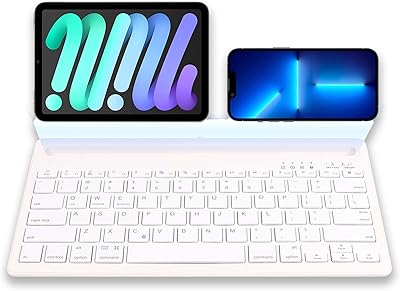 Wireless Bluetooth Keyboard, Ultra-Thin Rechargeable Quiet QWERTY Keyboard, 78 Keys, Supports Switching Between 2 Devices, AAec Built-in Stand, for iPad, Tablets, Smartphones (White)