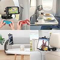 Vista 5 de KDD Car Headrest Tablet Holder Mount, 360°Adjustable iPad Stand for Car Back Seat and Desk, Road Travel Essentials Accessory Compatible with iPad
