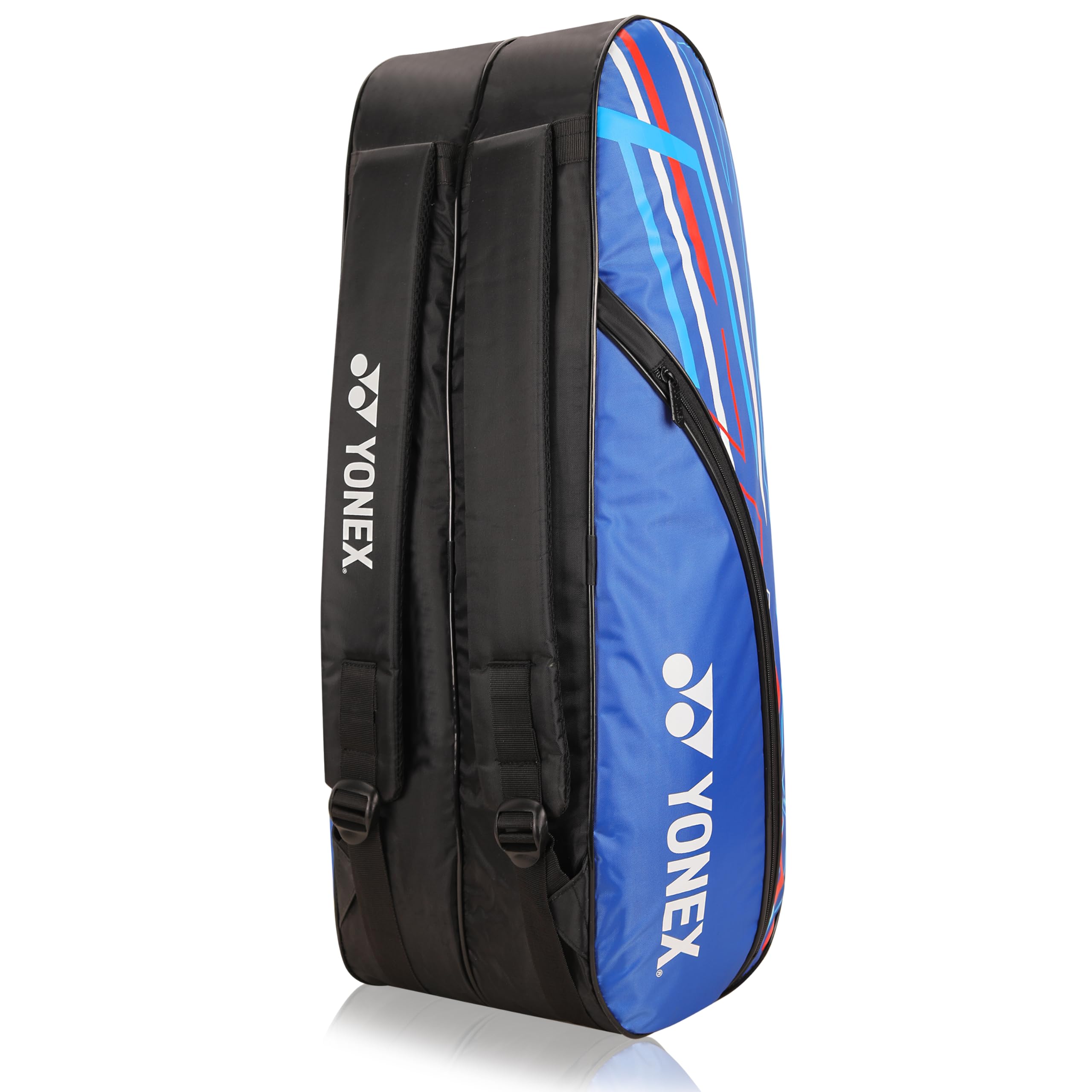 Yonex Stylish Badminton Kit-Bag |Double Zipper Compartment for Storage of 6 Rackets and Clothes|Side Pocket |Back Straps |Accessories Compartment |Made in India
