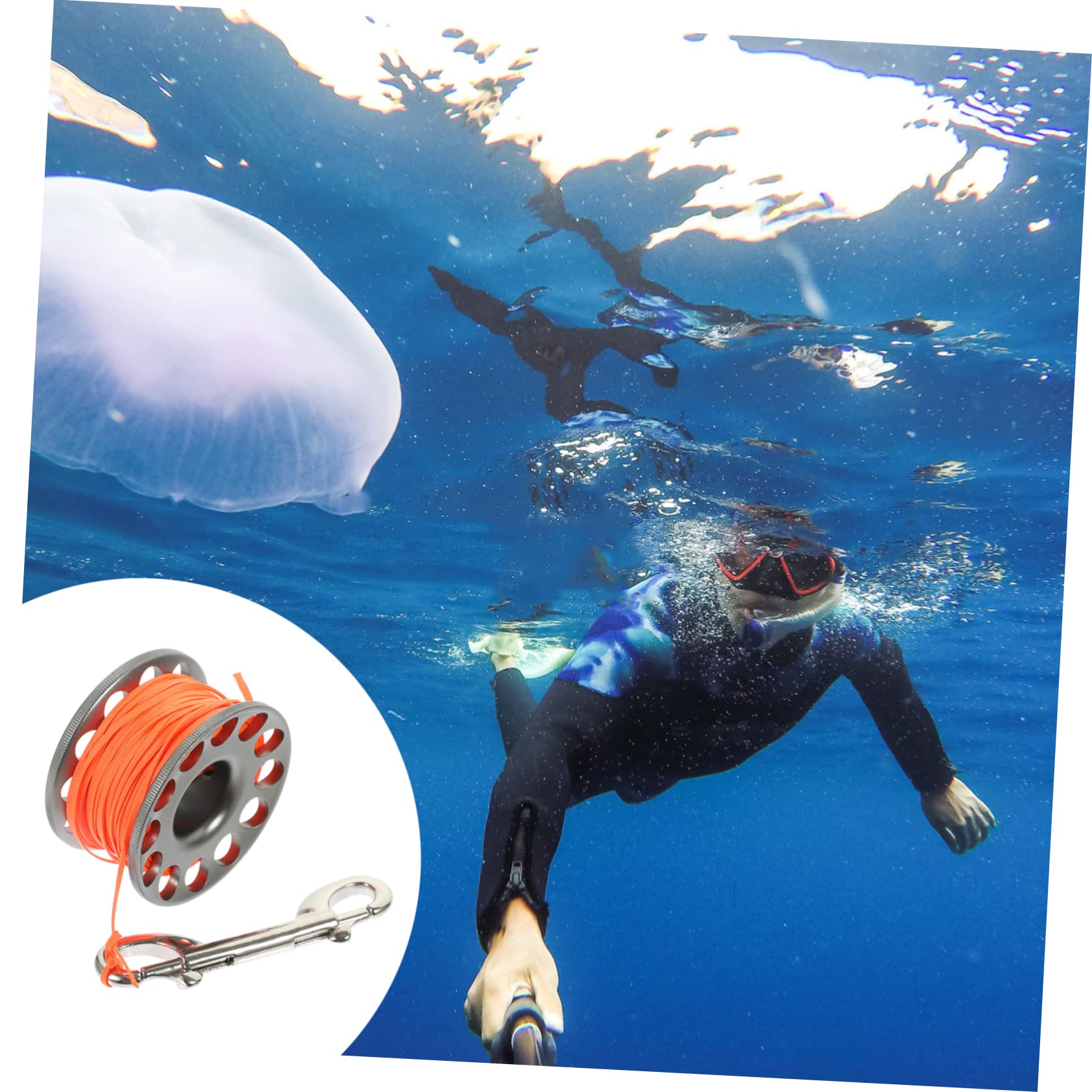 GALPADA 2 Rolls Diving Finger Spool Scuba Dive Reel Signal Buoy Reel Underwater Diving Equipment Sturdy Aluminum Alloy Compact Portable for Divers