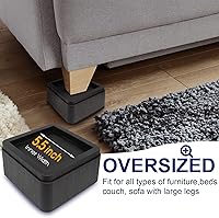 Vista 5 de Elevadores de cama de gran tamaño, elevación de 3 pulgadas, paquete de 8 elevadores de sofá resistentes, ajustables de 3/6/9 pulgadas, elevador