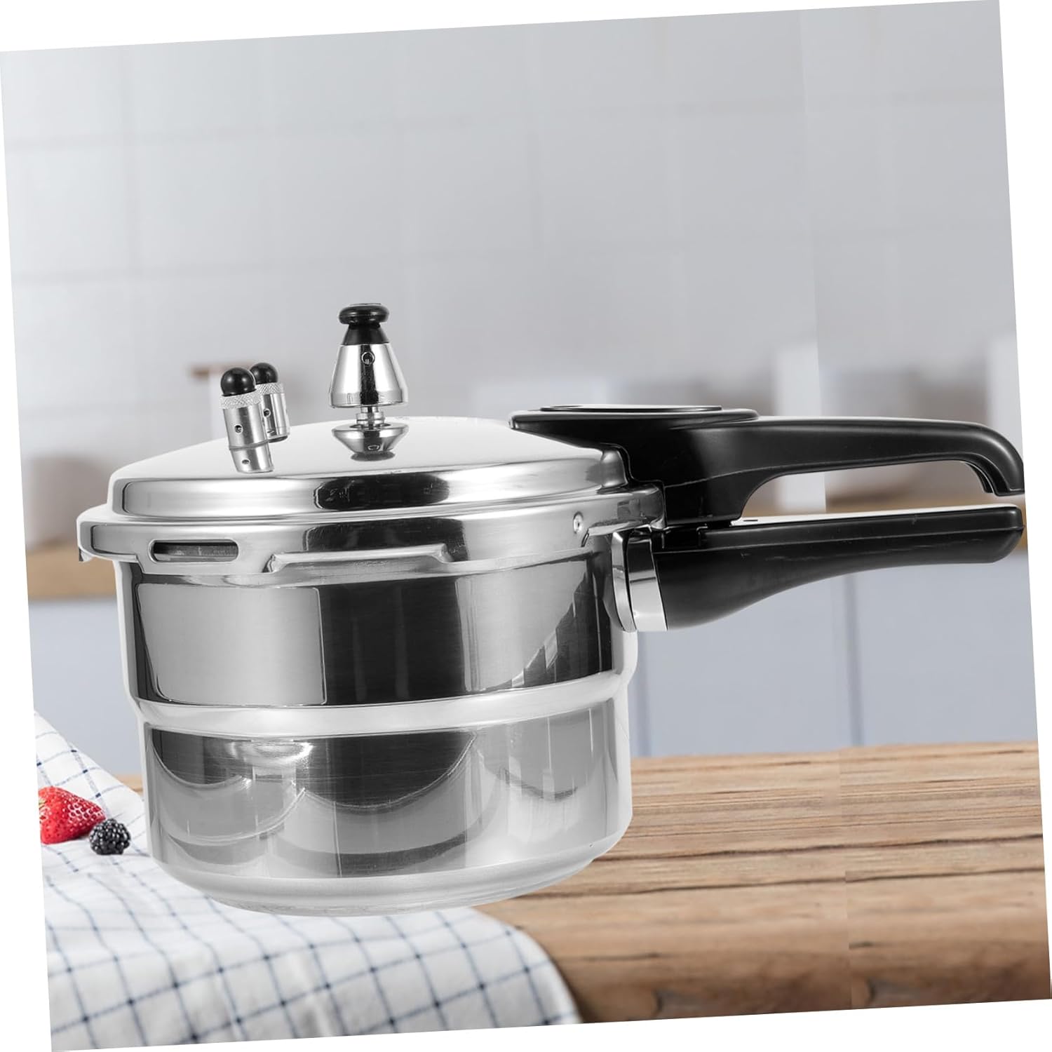Thickened Aluminum Pressure Cooker for Gas Stove Household High Pressure Pot with Rapid Heat Conduction Uniform Heating Steaming Braising and Soup Cooking Helper