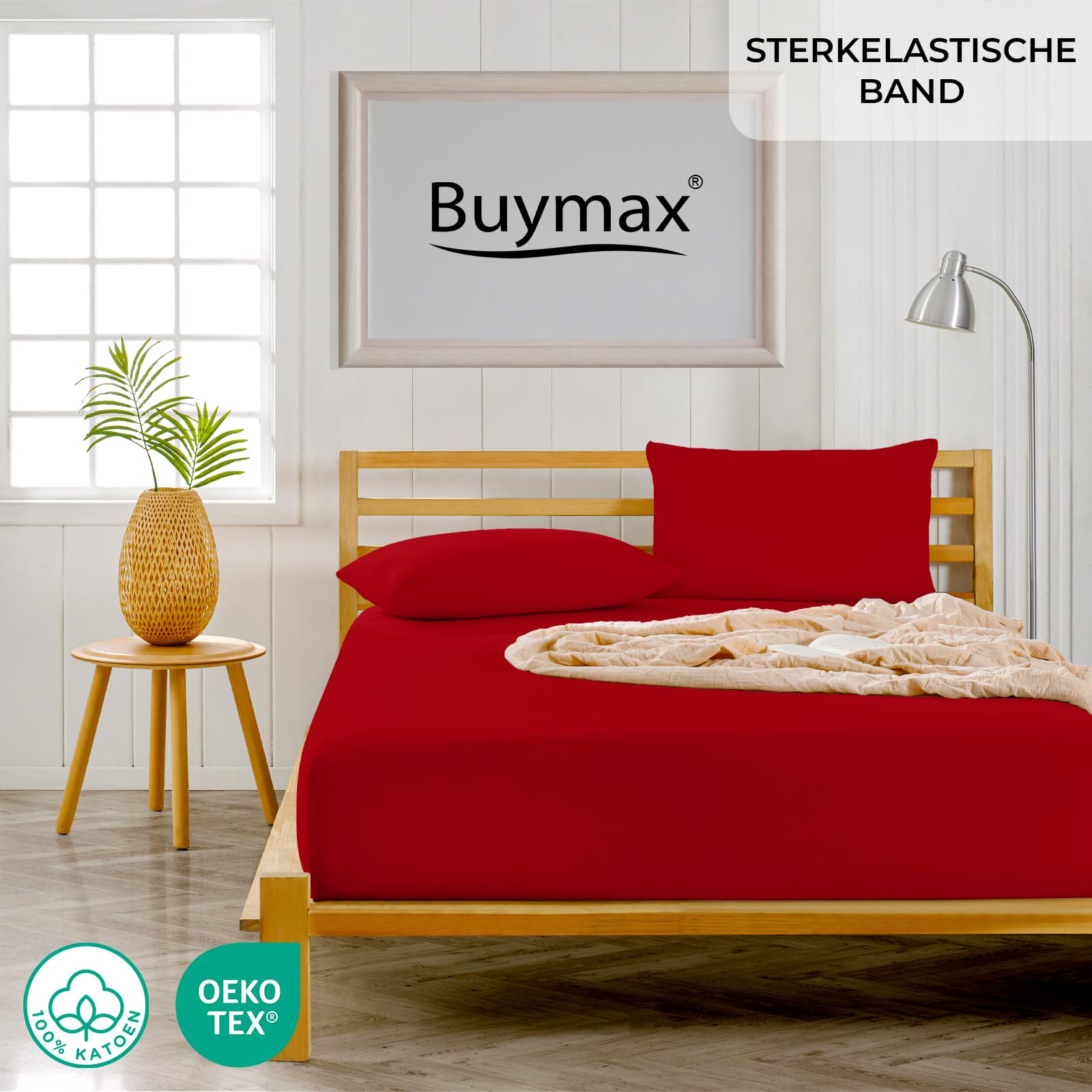 Dreamzie Hoeslaken 80x200 cm, 100% Biologisch Katoen Jersey, Matrashoogte Tot 22 cm, Hypoallergeen, Oeko-Tex, Wit