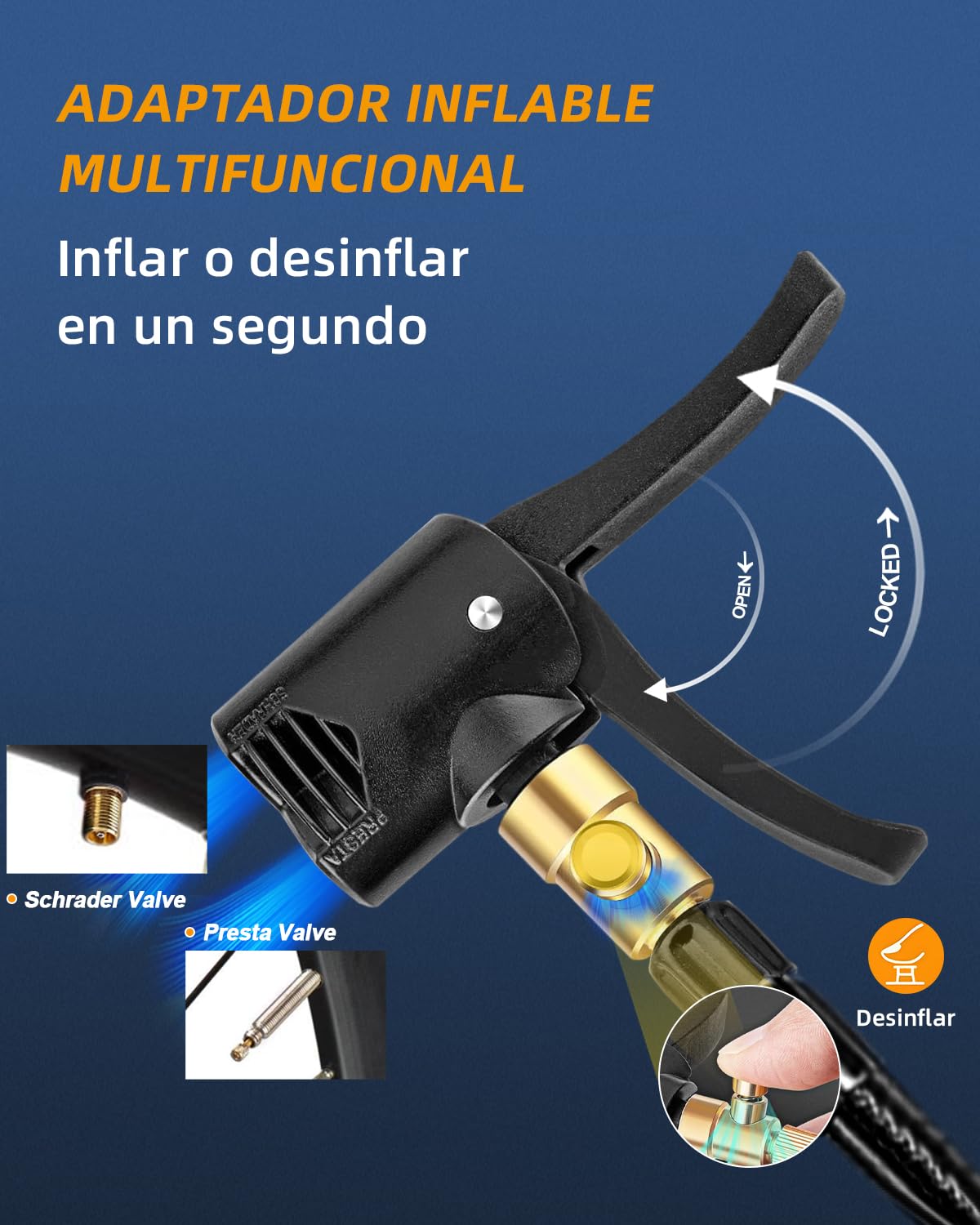 12000mAh Inflador Ruedas Coche- Velocidad 4X, 150PSI Mini Compresor Aire Portatil Bateria, Inflador Electrico Bicicleta para Válvula Schrader/Presta/Dunlop, 10Bar Hinchador Ruedas Moto/Bici/SUV