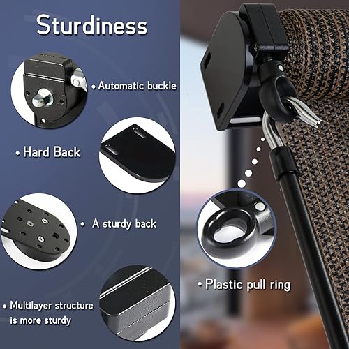 Miniatura 3 de Piezas de repuesto para visera solar, kit de manivela inalámbrica, soporte de montaje para persiana enrollable, para parasol externo Coolaroo,