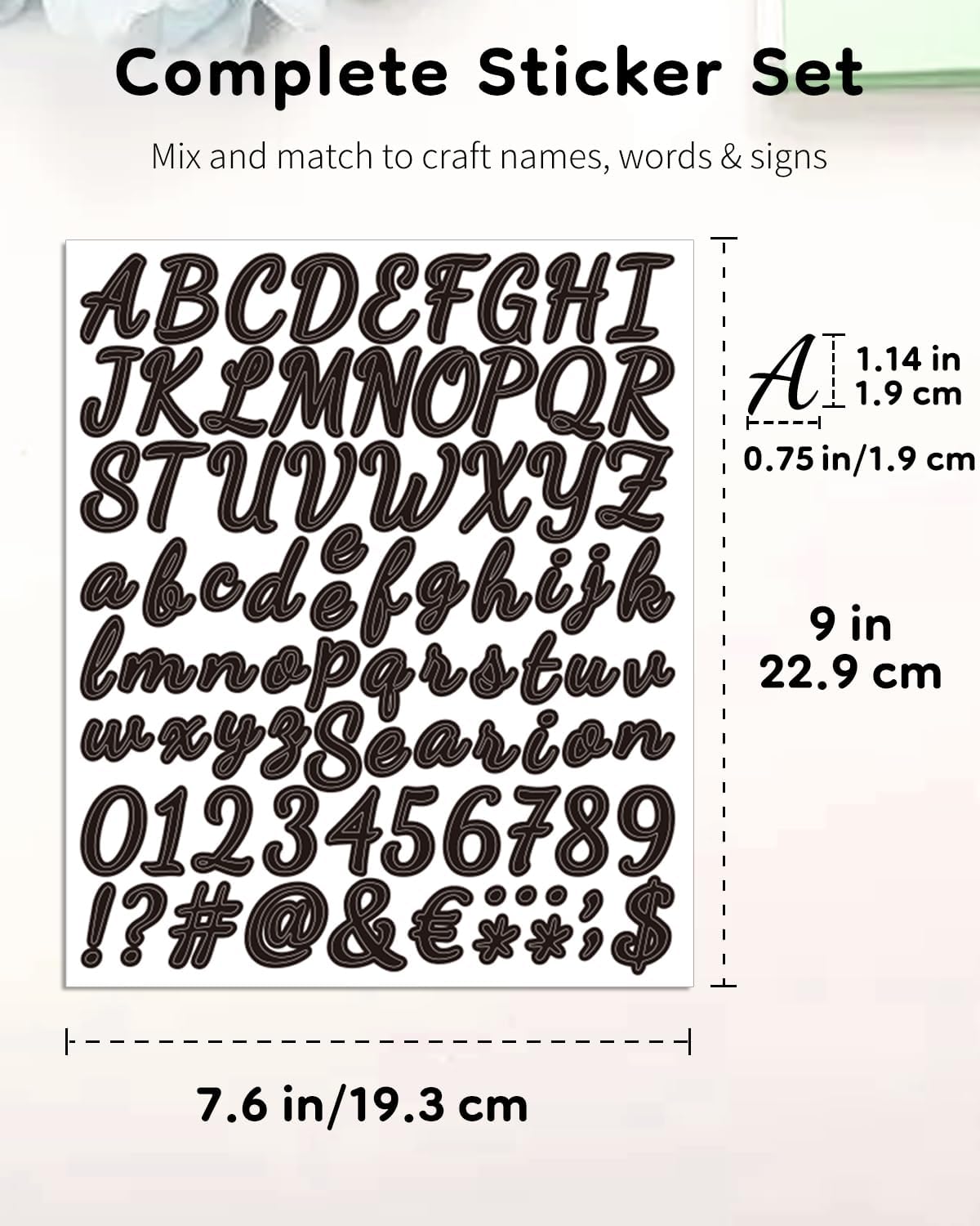 Uniclife 10 Sheets Letter Stickers, 840 Pcs Scrapbook Stickers, 1 Inch Vinyl Number Alphabet Sticker, Self-Adhesive Stick on Letters for Mailbox Bottles Crafts Posters Decor, Black