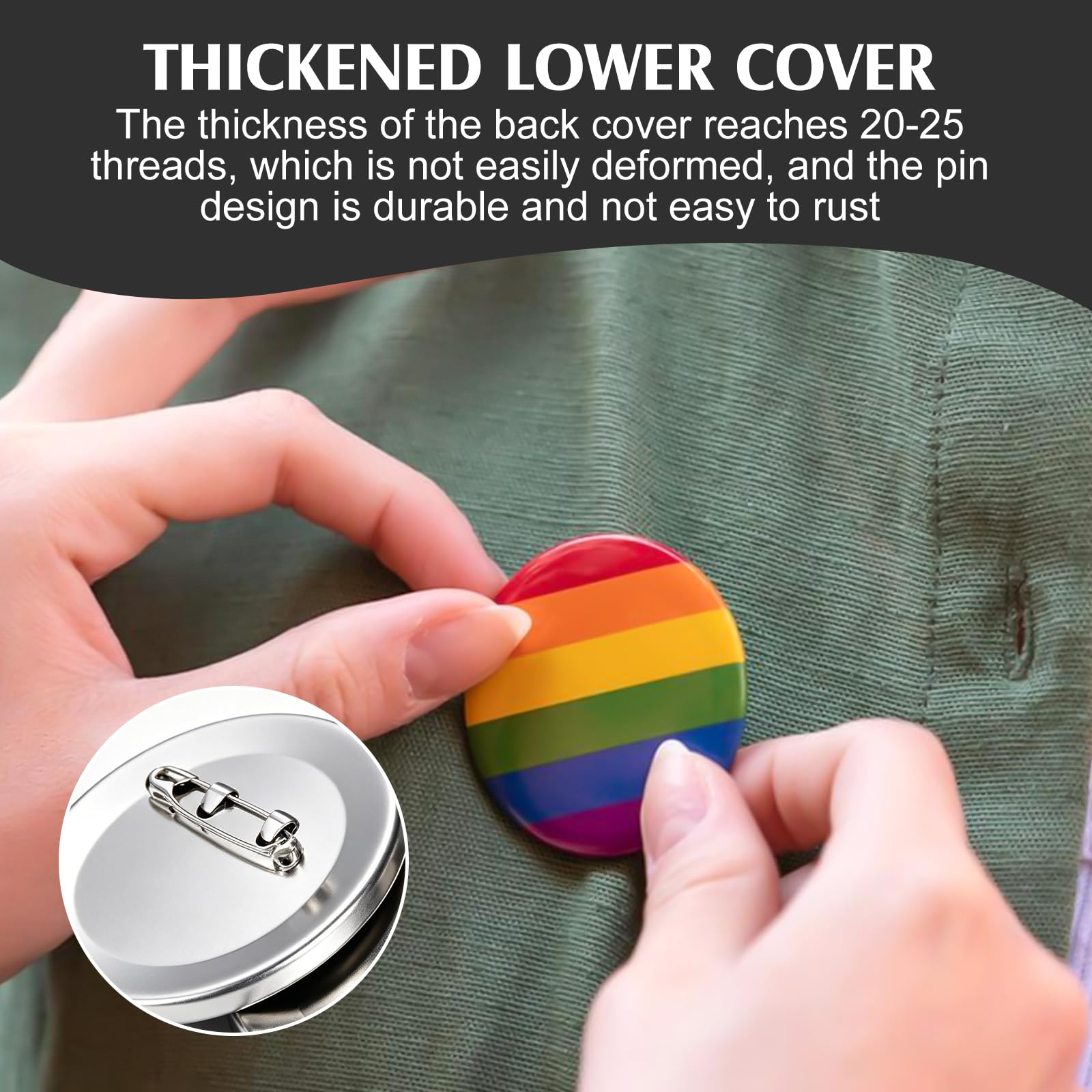 100 Sets Metal Button Blanks: 58 mm Rostschutz Blank Button Badge Parts mit Metal Shell und Transparent Film, Empty Buttons Badge, Metall Buttonrohlinge für Individuelle Abzeichen