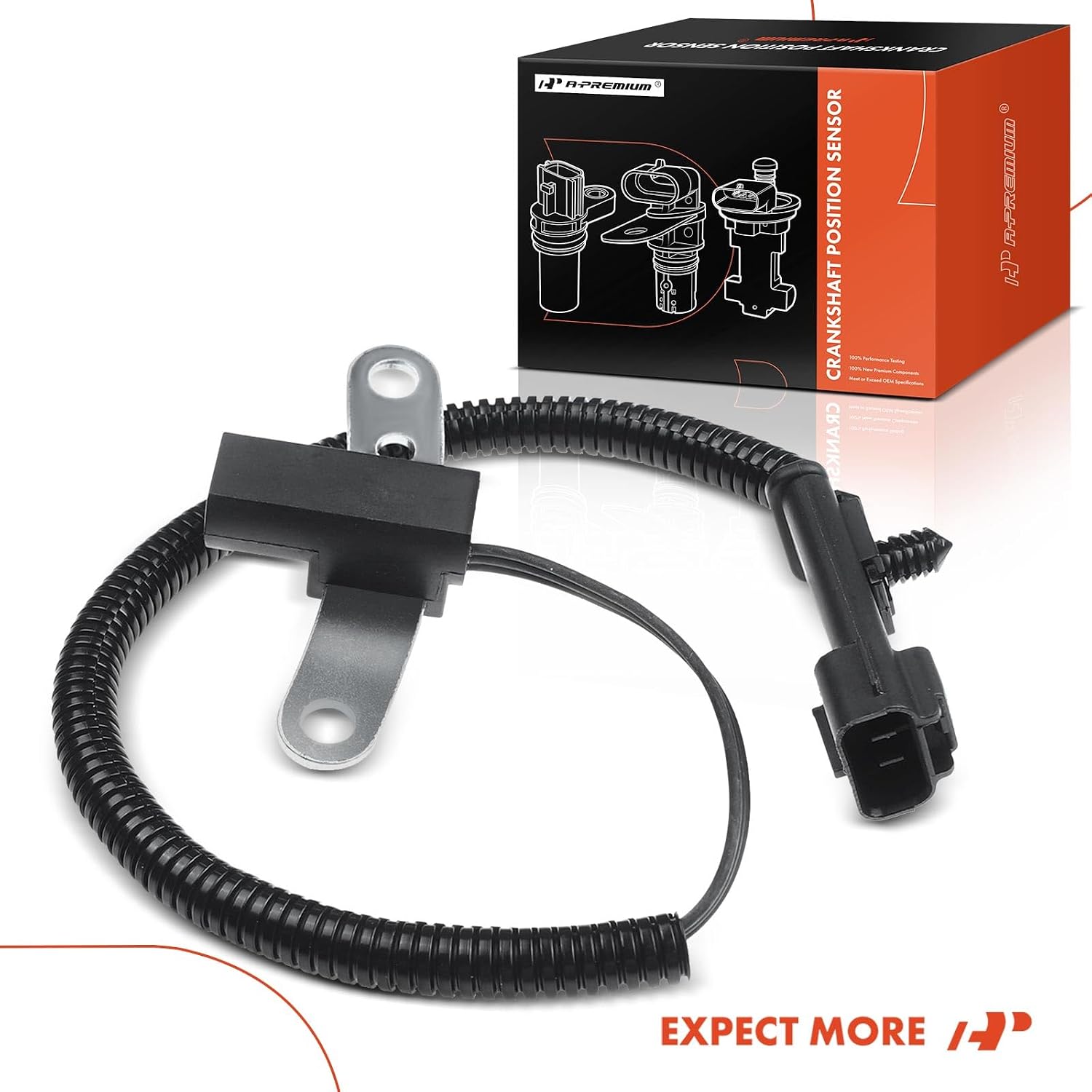 A-Premium 56027865AB 56041819AA Engine Crankshaft Position Sensor Compatible with Jeep & Dodge Model - Wrangler 1997-2004, TJ 1997-2004, Cherokee 1996-2000, Dakota 1997-2002 - 2.5L L6 4.0L