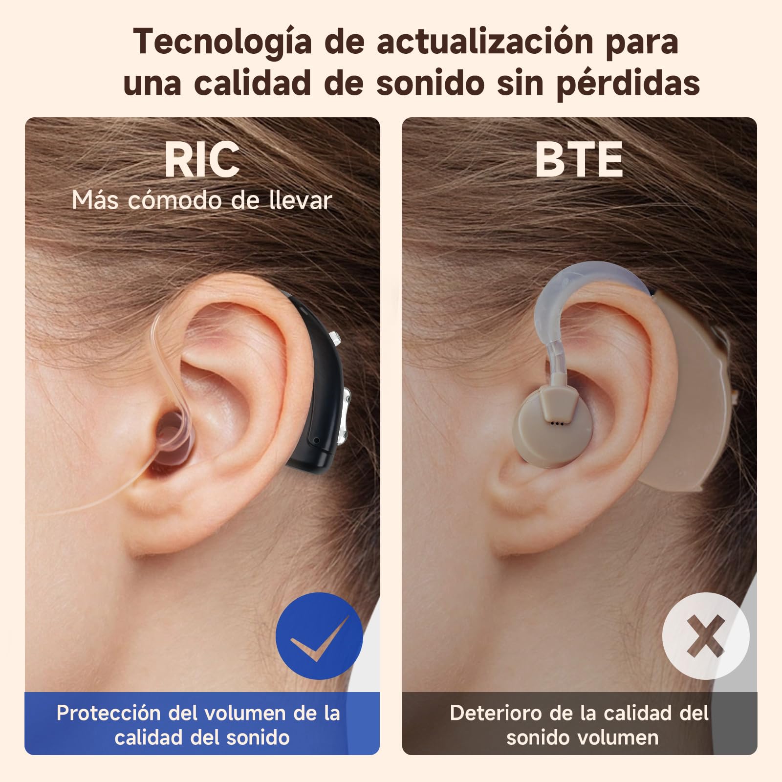 Britzgo Dispositivo de Audio, 16 Canales con Reducción de Ruido, Carga Portátil con Estuche, Tubo Invisible, Pack Doble