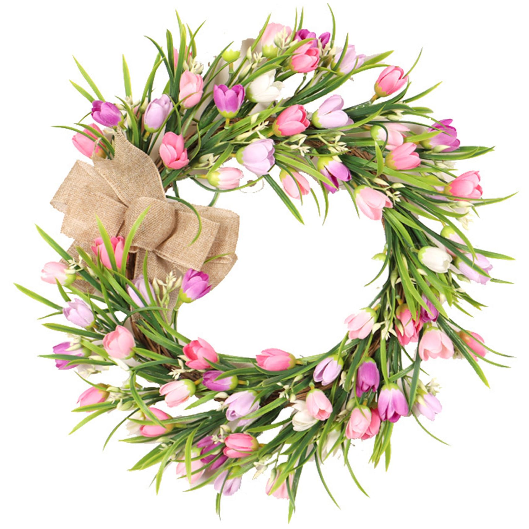 Couronne de fleurs artificielles haut de gamme pour un décor suspendu réaliste