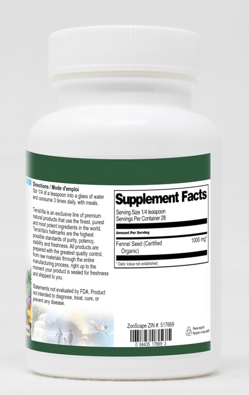 Fennel Seed (Certified Organic) Powder (1 oz, ZIN: 517669) - 3 Pack