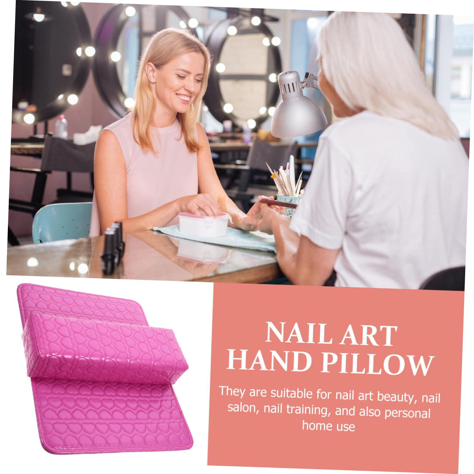 FOMIYES Set 2 Pezzi Cuscino e Tappetino Per Manicure, Accessorio Per Nail Art e Bellezza Unghie, Supporto Solido e Portatile Per Centri Estetici e Uso Domestico