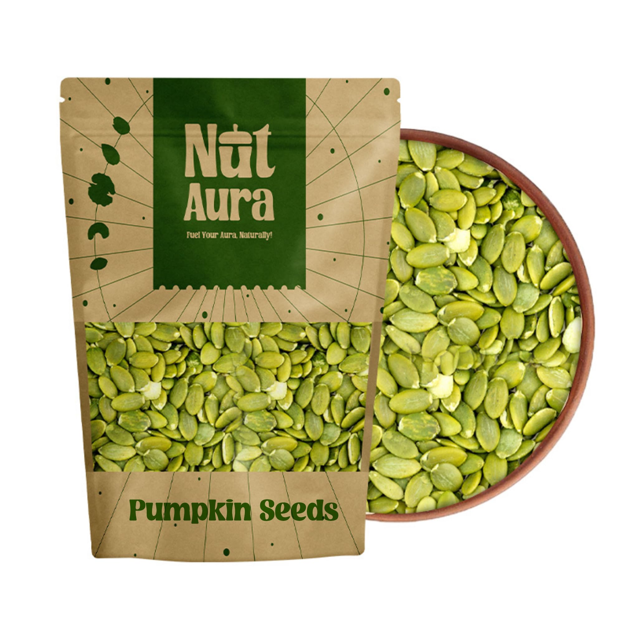 Nut Aura 400 gms Pumpkin Seeds | Supports prostate & heart health | Raw unroasted kaddu beej | Rich in protein & zinc | Ideal for snacking, baking, smoothies