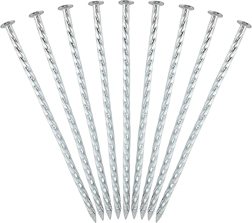 Miniatura 4 de PINGEUI 60 púas de metal galvanizado de 8 pulgadas, picos de borde de paisaje en espiral, estacas de borde de paisaje en espiral, clavos de jardín