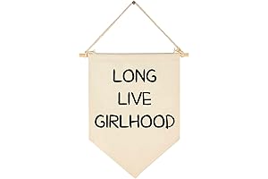 Long Live Girlhood Wall Hanging Canvas Pennant Flag Banner