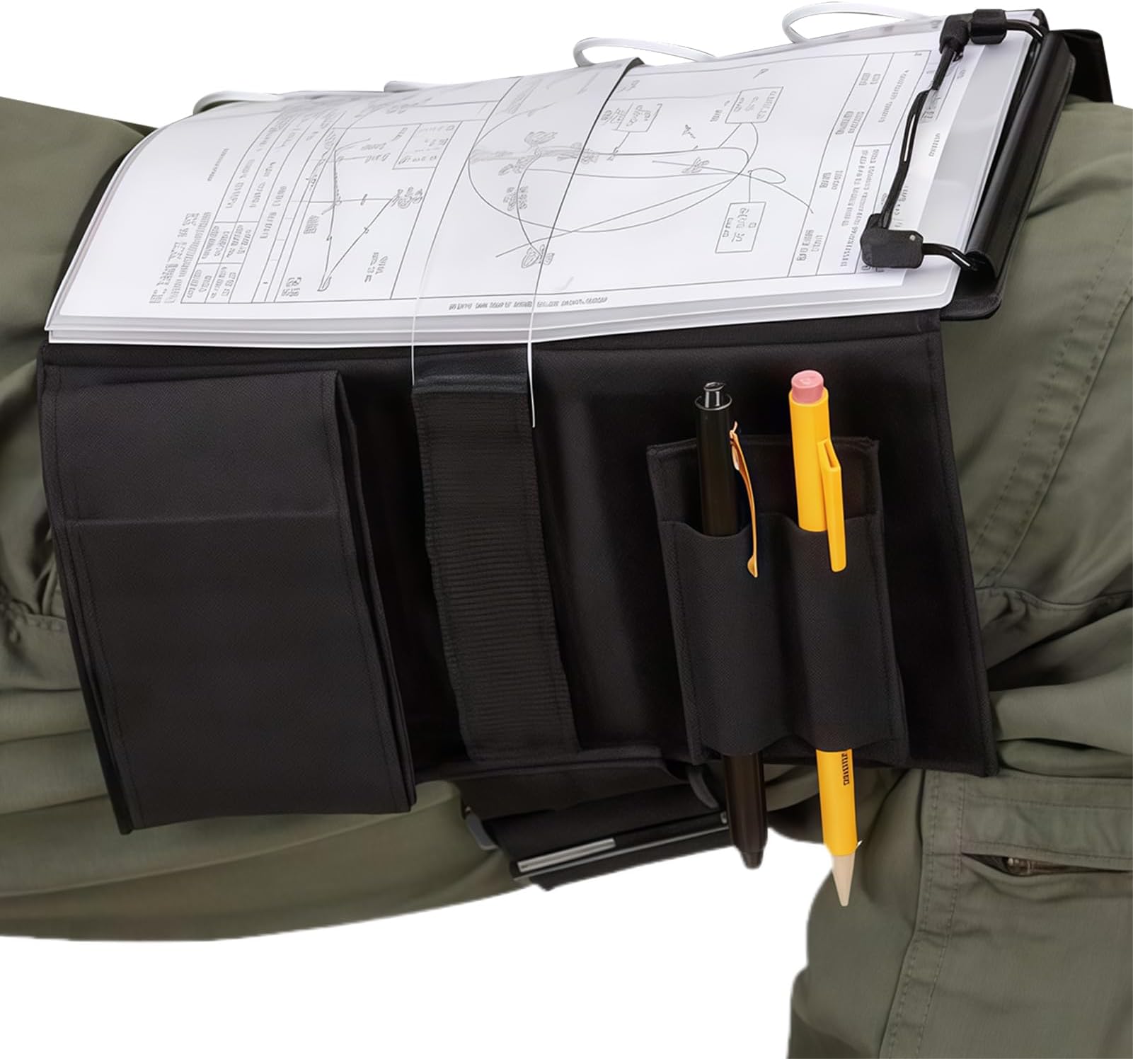 航空ライティングボード – オックスフォード 20.5x34cm、7スロット ニーパッドクリップボード、レッグストラップホルダー、マニュアル、チャート、カード、ドキュメント用膝メモ帳|学校、オフィス、屋外タスクチェックリスト整理用