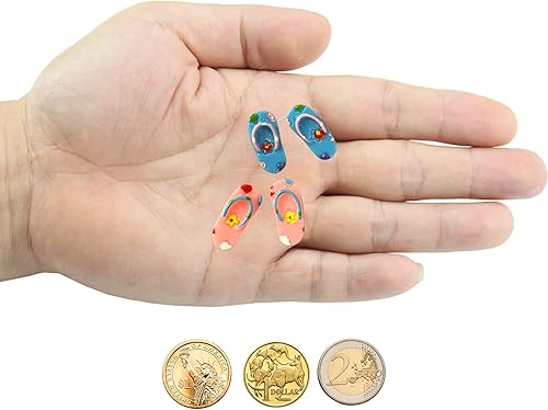 Miniatura 5 de Sandalias de vacaciones en la playa, diseño de jardín de hadas, miniatura, lote de 4 pares