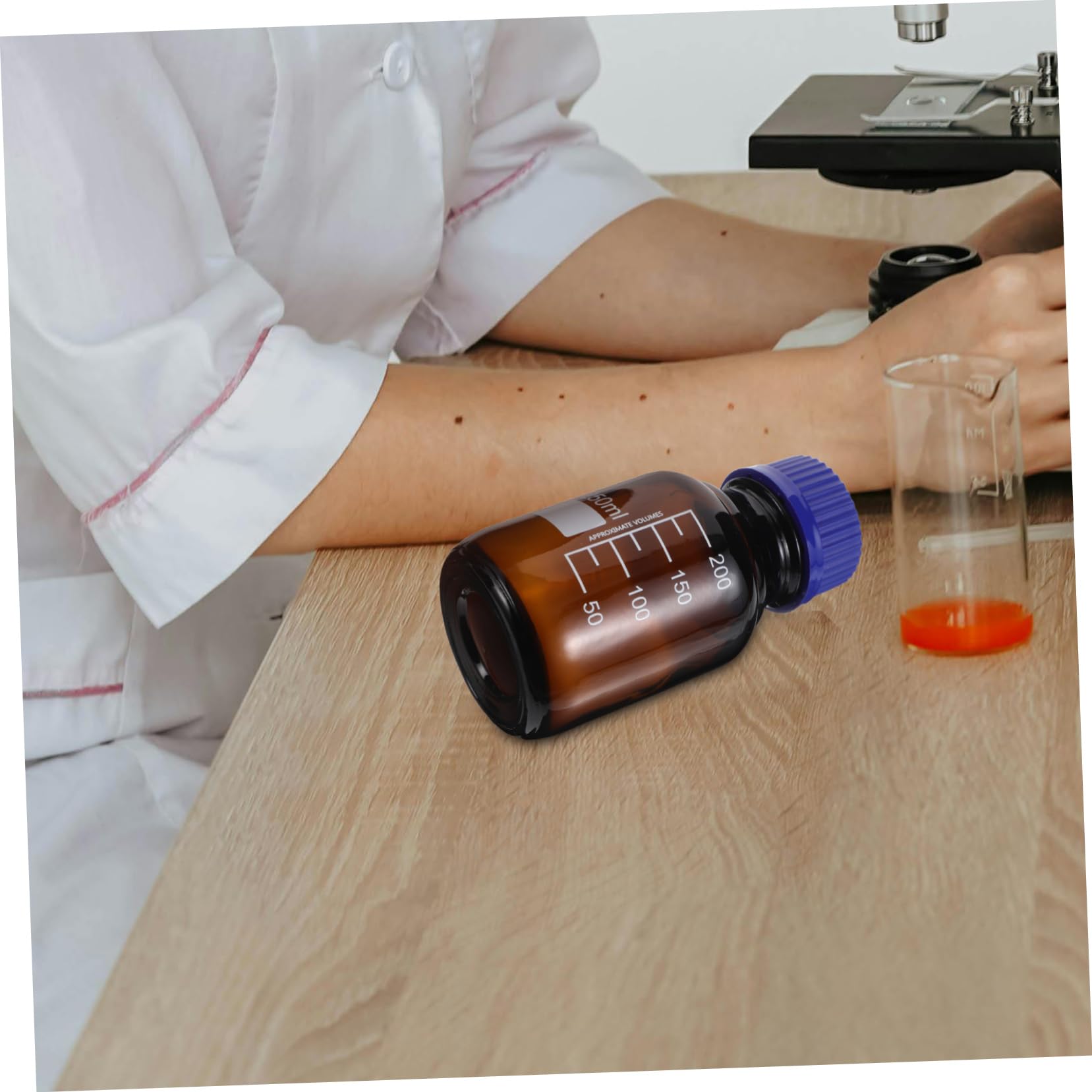 Luxshiny 3stücke Glasflasche mit Schraubverschluss Reagenzflasche für Chemikalien Laborflasche mit Graduierung Chemikalienbehälter Flüssigkeitsbehälter für Labore