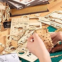 Vista 4 de ROKR Rompecabezas 3D de madera para adultos, modelo de auto mecánico - Kits de construcción de vehículos de bricolaje - Juguetes para ejercitar