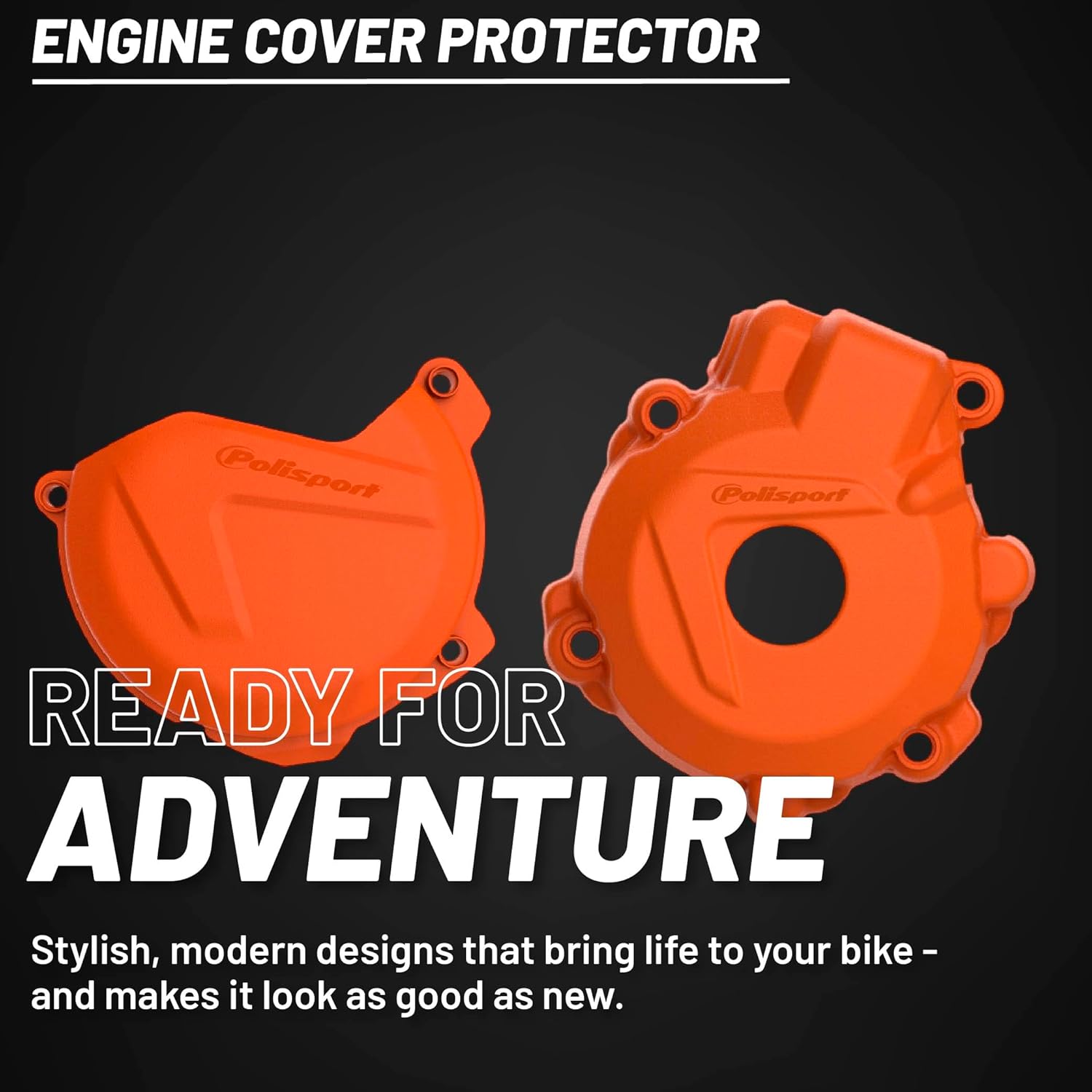 Polisport Clutch and Ignition Cover Protector Kit (Orange) - Compatible with KTM EXC-F 250 (2014-2016)