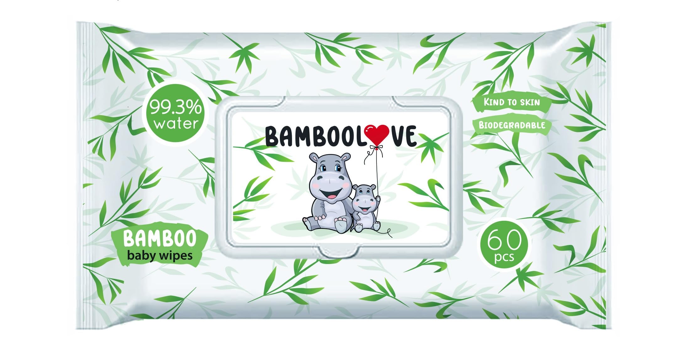20x 60pcs - Toallitas húmedas de bambú - Toallitas bebe hipoalergénicas - Toallitas húmedas excepcionalmente suaves y delicadas - 99,3% de agua - Biodegradables
