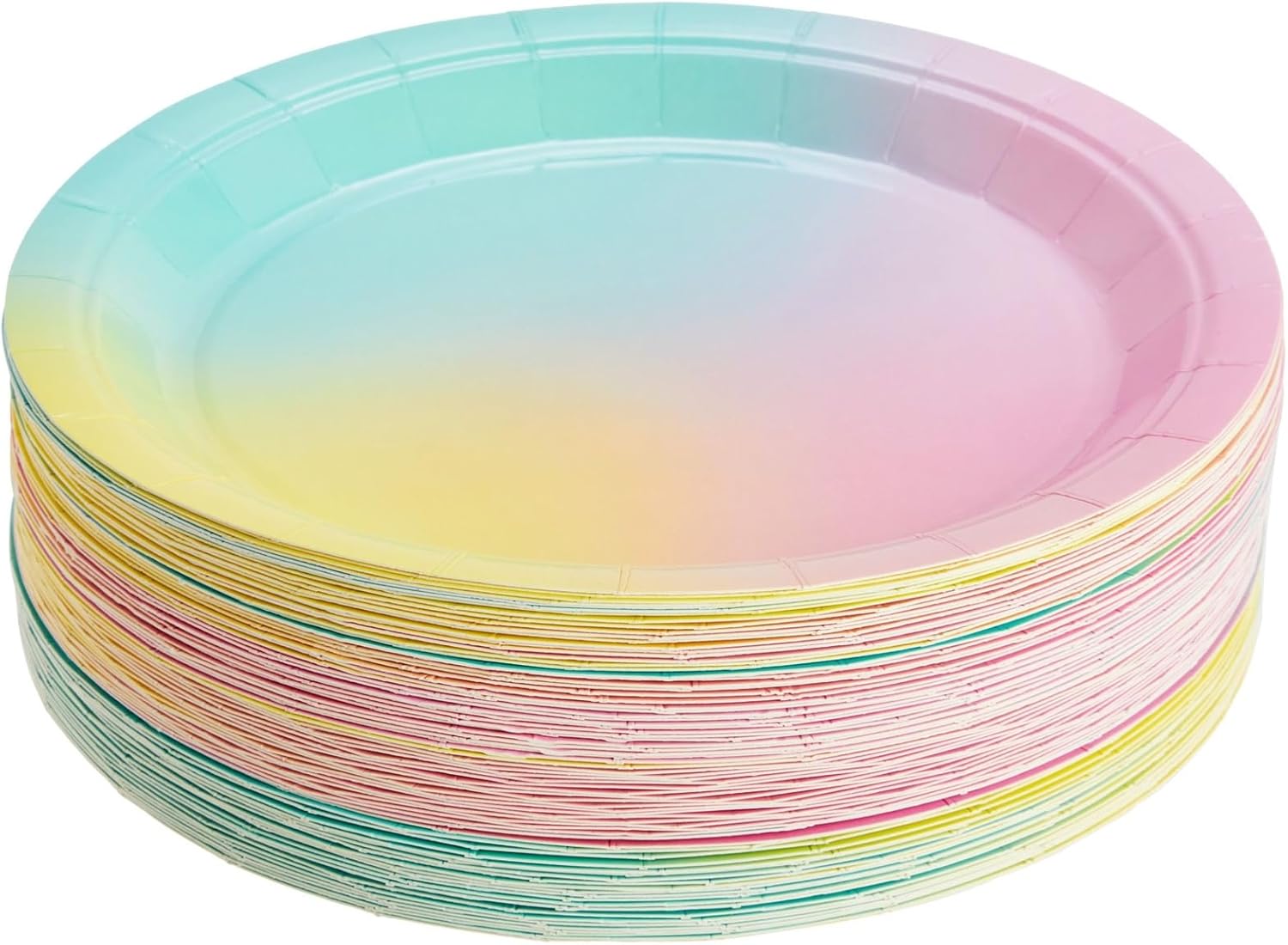 Rainbow Party Supplies, Pastel Paper Plates (9 in., 80 Pack)