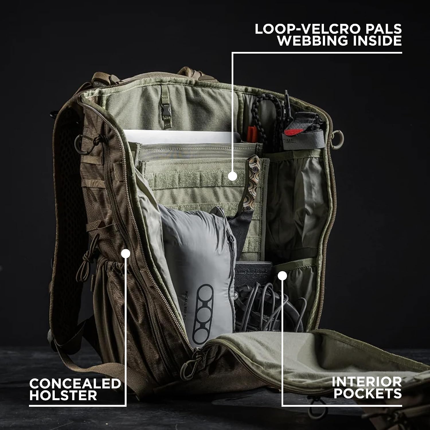 Eberlestock Switchblade Pack - Low Profile Tactical EDC Backpack | EDC Pack with Hidden CCW & Magnetic Closure, 29.3L Large Capacity, Cup Holder Pockets, for Airline Travel, Office, Outdoors