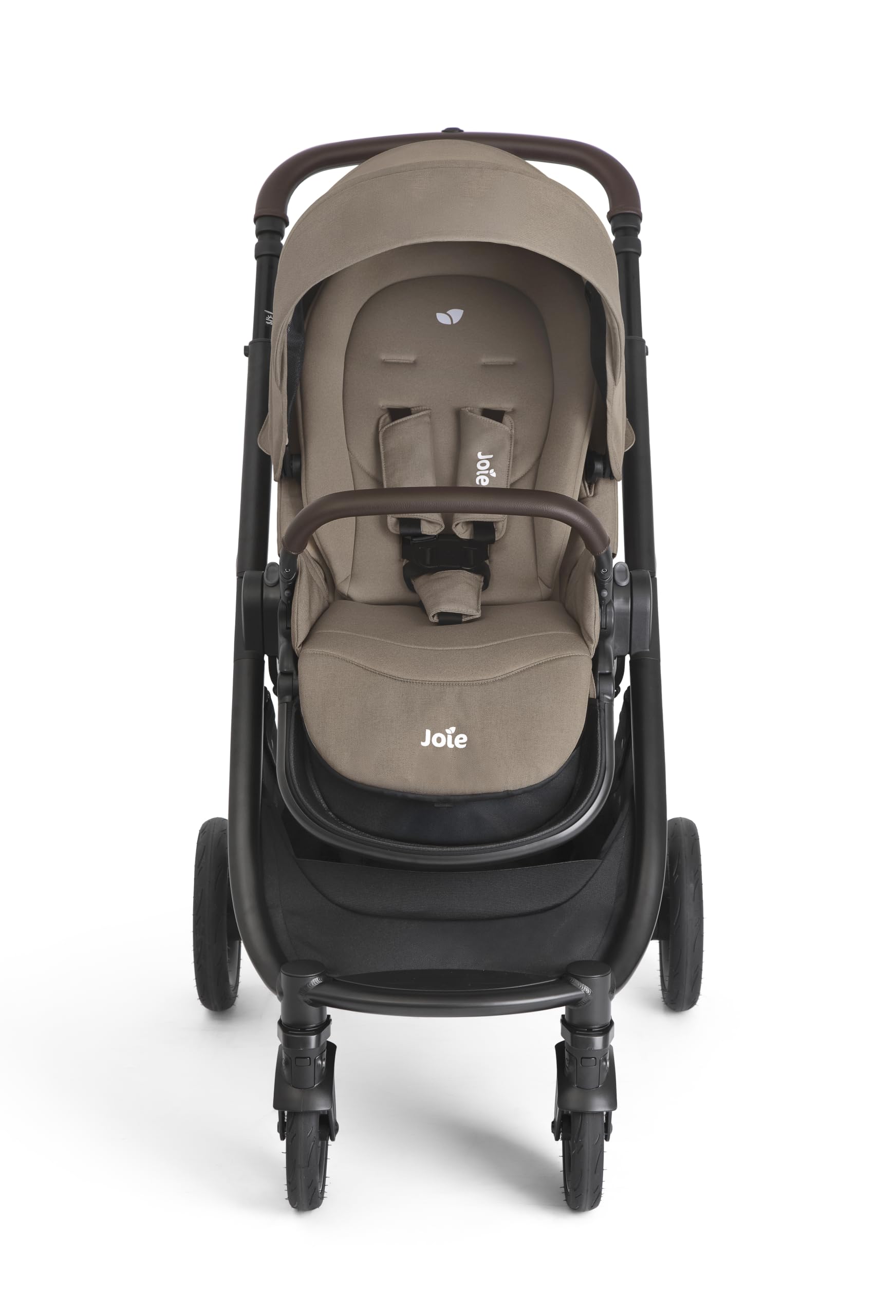 JOIE – VERSATRAX – Poussette naissance à 22 kg – Assise Réversible – Pliage 1 main – Roues Anti-Crevaison – Compatible Coque, nacelle – Habillage pluie, adaptateurs et porte-gobelet inclus – Cashew