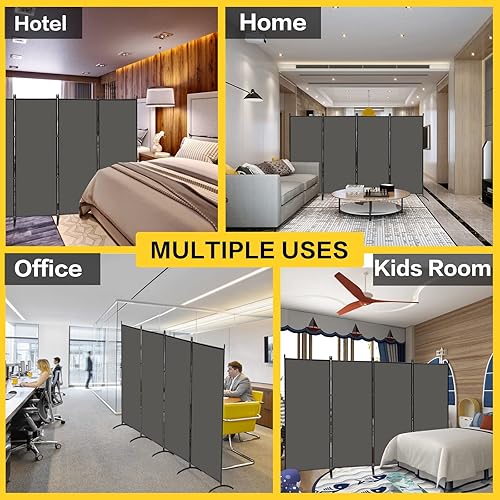 Miniatura 40 de MAYOLIAH Divisores de habitación plegables de 6 paneles, pantalla de privacidad de 10 pies de ancho, 6 pies de alto, separador de paredes de oficina