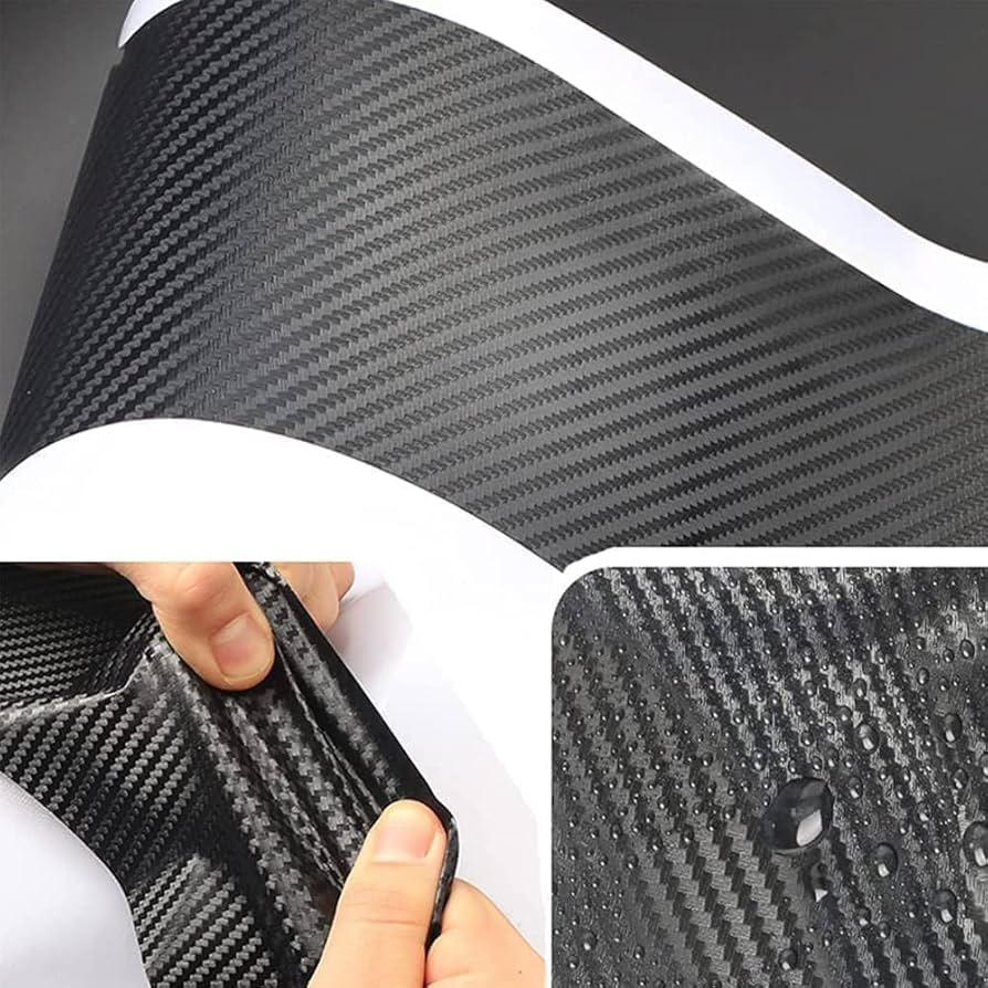 IPick Image For Dodge Durango Black Real Carbon Fiber Universal Car Door Sill Step Protector Kick Plates A Set Of 4